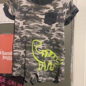 Carter's Gray and Green Camo Dinosaur Tee